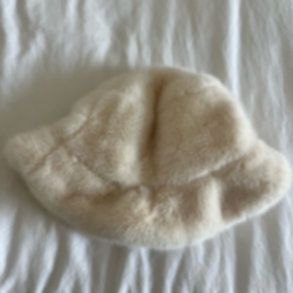 Mango Cream Fuzzy Bucket Hat